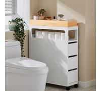SoBuy BZR54 niche rack con 3 cajones y 1 bandeja extraíble estante de cocina con estante para carrito de baño enrollable verde
