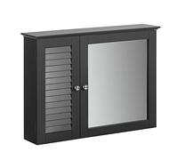 SoBuy BZR55-DG Mueble de Pared con Espejo Armario Suspendido con Puerta Medidas: 65x15x49cm, ES