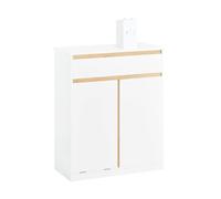 Sobuy bzr79-w armario de baño con cesto para ropa sucia blanco 33 cm
