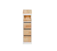 Sobuy | cajonera blanca con 4 cajones | mueble con ruedas para fácil movilidad | cajonera para baño y cocina en mdf | 65×23×82 cm | capacidad de carga 40 kg | bzr54-iii-wn 82 cm