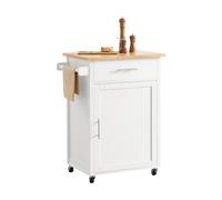 SoBuy Carrito Auxiliar con Ruedas con Freno & encimera, 68x90x46cm, Cocina