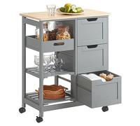 SoBuy Carrito Auxiliar con Ruedas frenadas & Bandeja extraíble, 68x85x38cm