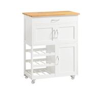 SoBuy Carrito Auxiliar de Cocina, Ruedas con Freno & encimera, 67x86x38cm