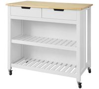 SoBuy Carrito de cocina con 2 cajones y 2 estantes mdf blanco