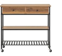 SoBuy Carrito de cocina con 2 estantes y 2 cajones metal marrón