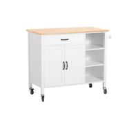 SoBuy FKW103-WN Carro de Cocina Carrito de Servir Multiusos Estantería on 2 Puertas, 1 cajón y 2 estantes, 108 x 48 x 89 cm ES