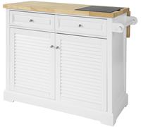 SoBuy Carrito de cocina con tablero extensible mdf blanco