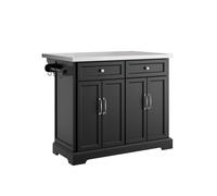 Sobuy | carrito de cocina plegable negro | carrito auxiliar de 4 ruedas | isla de cocina con 4 puertas y ruedas | 115.0x71.0x92.5 cm | capacidad de carga 78 kg | fkw71-ii-sch