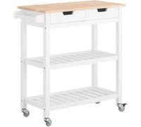 SoBuy Carro de almacenamiento con 2 cajones y 2 estantes mdf blanco