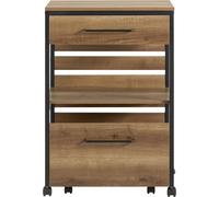 SoBuy Carrito Auxiliar con Ruedas y Cajón Móvil para Cocina, Mueble Multiusos tipo Barra e Isla Cocina con 2 Cajones, Estante y Encimera, Carro Cocina para Comedor o Restaurante, 60x45x90 cm FKW118-PF