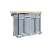 Sobuy carro de cocina con ruedas - isla de cocina rodante con encimera extensible, 2 cajones y estantes ajustables - mueble auxiliar de almacenamiento para cocina gris 115x(46-71) x92cm fkw71-ii-hg
