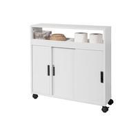 Sobuy carro multiuso con ruedas para baño,mueble auxiliar baño 2 estantes y 2 bandejas bzr02-w 70 cm