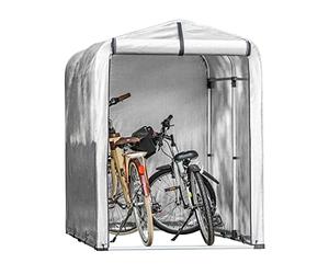 SoBuy Caseta Jardin Exterior Garaje Exterior para Coches Impermeable Carpa para Moto y Bicicletas Garage Moto para Exterior Cobertizo Jardín Plateado 120x176x163 cm KLS11