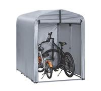 SoBuy Caseta Jardin Exterior para 1-2 Bicicletas 120x176x163 cm | Carpa para Exteriores con Puerta Enrollable, Protección UV, Carpa Garaje Exterior para Bicicletas, Plata, KLS11-K