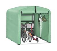 SoBuy Caseta Jardin Exterior para 2-4 Bicicletas 159x219x165 cm | Carpa para Exteriores de Aluminio, con 8 Ganchos, Protección UV y Ventilación, Carpa Garaje Exterior, Verde, KLS11-L-GR