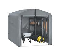 SoBuy Caseta Jardin Exterior para 2-4 Bicicletas 159x219x165 cm | Carpa para Exteriores de Aluminio, con 8 Ganchos, Protección UV y Ventilación, Carpa Garaje Exterior, Gris, KLS11-L-DG
