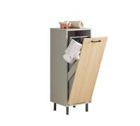 Sobuy cesto para ropa sucia con 1 cest gris y madera bzr132-ng 30 cm