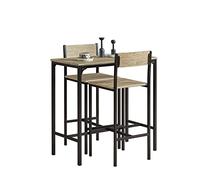 SoBuy OGT03-N Juegos de Muebles Altas, Mesa de Cafetería, 3 Piezas Set de Balcón, Set de Bar, 1 Mesa y 2 Sillas, ES