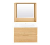 SoBuy Conjunto Mueble Baño 2 Piezas con Espejo BZR198-N