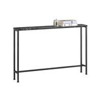 SoBuy Consola Recibidor Estrecha Mesa Consola Entrada - Diseño Delgado Que Ahorra Espacio - para Recibidores Pequeños, Pasillos Estrechos - 120x20x80cm Efecto Mármol Negro FSB19-XL-SCH