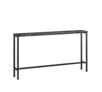 SoBuy Consola Recibidor Estrecha Mesa Consola Entrada - Diseño Delgado Que Ahorra Espacio - para Recibidores Pequeños, Pasillos Estrechos - 120x20x65cm Efecto Mármol Negro FSB19-SCH