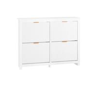 Sobuy escaparate para zapatos 4 puertas fsr186-ii-w | blanco | 104x23x82 cm | aglomerado lacado 23 cm