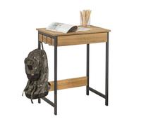 SoBuy Escritorio Pequeño con 1 Cajón y 2 Ganchos Mesa Escritorio Compacta para Ordenador Mesa Estudio Desk para Oficina o Habitación Natural 60x40x77cm FWT43-N