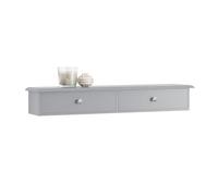 SoBuy Estante de Pared Perchero Armario Suspendido Estantería para Trasteros con Dos Cajones Gris 64 x 15 x 10 cm FRG43-HG ES