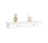 SoBuy Estante Flotante con 2 Cajones - Baldas Pared, Estantería Moderna para Entrada, Sala y Dormitorio - Blanco 64x15x10cm FRG43-W