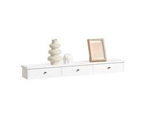 SoBuy Estante Flotante con 3 Cajones - Baldas Pared, Estantería Moderna para Entrada, Sala y Dormitorio - Blanco 94x15x10cm FRG43-L-W