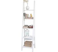 SoBuy Estantería Almacenaje de Madera Librerías para Libros de Pie con 5 Estantes Estanterias de Diseño 44 x 180 x 39 cm Blanco FRG101-W ES