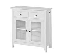SoBuy estanteria con 2 Puertas, Armario bajo, Consola Mesa Madera Escritorio Blanco, estanteria de Cocina, FSB05-W, ES (Blanco)
