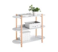 SoBuy Estantería de Almacenamiento de 3 Niveles Mesa Auxiliar de Madera Mesa de Centro Pequeña para Sala de Estar Oficina Dormitorio Gris 100 x 33 x 88 cm HSTR01-H-HG
