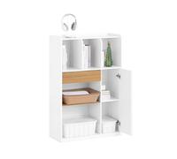 SoBuy Estantería de Oficina, Armario de Almacenamiento, con 1 Cajón y 1 Puerta, Blanco, 72x30x110 cm STR11-WN ES