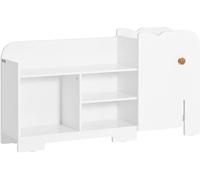 SoBuy KMB62-W Estantería Infantil Organizador de Juguetes Multifuncional con 1 Gancho y 5 Compartimientos con Forma de Elefante Blanco 110 x 25 x 60 cm ES