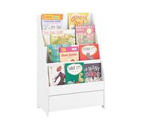 SoBuy Estantería Infantil Mueble de almacenaje para Juguetes y Libros, 4 estantes y 1 cajón, 60 x 30 x 93 cm, Color Blanco KMB112-W ES
