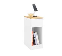 Sobuy fbt111-ii-wn mesa auxiliar mesita de noche con 1 cajón para salón comedor blanco 40 x 25 x 60 cm