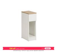 Sobuy mesita de noche estrecha con cajón y estante mesa auxiliar mesilla de noche para dormitorio y sala de estar blanco fbt111-w