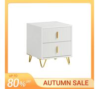 SoBuy FBT115 Mesita de Noche con 2 cajones, Mesa Auxiliar, Moderna Mesa de Noche Dormitorio, 40 x 40 x 47 cm Negro