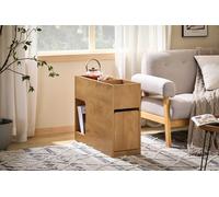 SoBuy FBT158-N Mesa Auxiliar con 1 Bandeja extraíble, 1 cajón Deslizante y 1 Compartimento Abierto para salón, Dormitorio NATURE