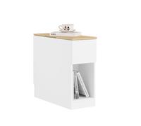 Sobuy mesa de noche blanco 25x65x60 cm con 3 compartimentos y apertura inclinada fbt162-wn 25 cm