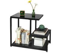 SoBuy FBT65-SCH,ES Mesa Auxiliar con 3 Estantes, Consola,Mesita de Noche para Salón Comedor, Teléfono o Lampara (Negro)