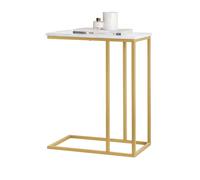 SoBuy FBT87-G Mesa auxiliar Mesa de sofá Mesa de centro Mesa para computadora portátil Mesa de cama Mesa de cuidado con BHT dorado aprox. 48x62x30cm Oro
