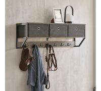 SoBuy Perchero pared con 3 cestas 100x20x30cm para recibidor