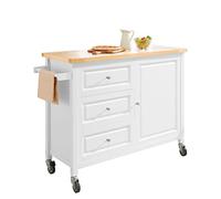 SoBuy FKW106-WN Carro de Cocina Carrito de Servir Multiusos Estantería con Especiero y Dos cajones 120 x 45 x 92 cm ES