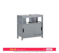 SoBuy Mueble bajo Lavabo con Corte para Sifón 60x30x60 cm Gris