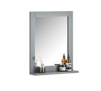 SoBuy Espejo de baño con Estante Abierto, Mueble Baño de Pared Gris 40x49x10cm FRG129-SG