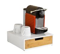 SoBuy FRG179-WN Estante Cafetera, Soporte para Cápsulas de Café o Bolsas de Té, Con 1 Cajón, 30 x 31 x 9 cm, ES