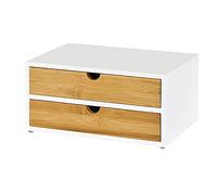 SoBuy FRG180-WN Soporte para Cápsulas de Café o Bolsas de té, Estante Cafetera, Con 2 cajones, 30 x 20 x 14 cm, ES