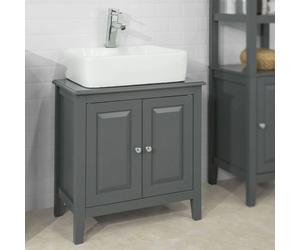 SoBuy FRG202-DG lavabo bajo armario baño tocador bajo armario mueble de baño gris oscuro BHT aprox: 60x62x30cm BLANCO